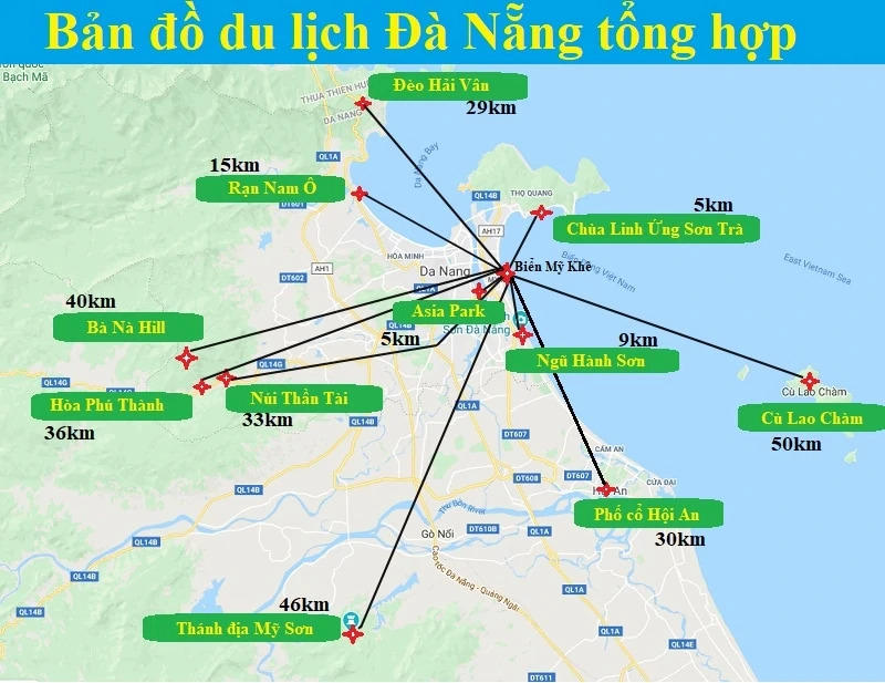 Bản đồ du lịch Đà Nẵng tổng hợp